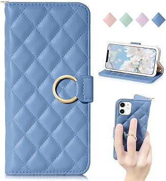 Amazon Co Jp Iphone 11 ケース手帳型 Iphone11手帳型ケースリング付き スキミング防止 Iphone Xr ケース 手帳型 アイフォンxr ケース 手帳 スタンド機能 Qi充電対応 スマホケース アイフォン 11 携帯 ケース チェック柄 あいふぉん11ケース手帳 カバー キルティング