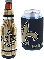 Vista 110 de Soporte aislante para latas y botellas de fútbol americano enfriador de bebidas Huggie (Nueva Orleans (Saints) - Negro)