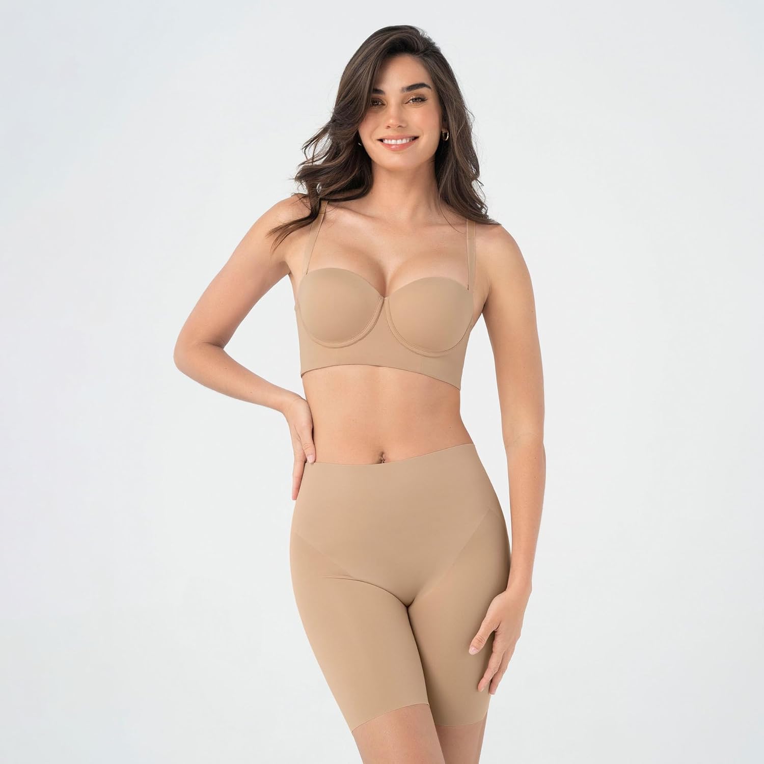 Leonisa InvisiPlunge Undetectable Plunge Moderate Compression Low-Back Shapewear Shorts for Tummy Control Under Dresses - Image 8