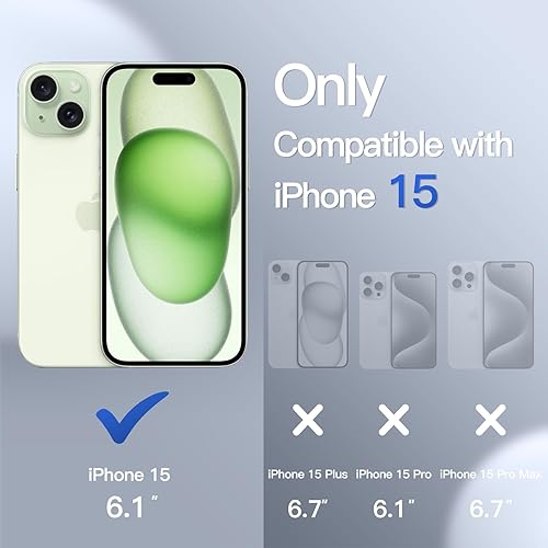 Miniatura 40 de JETech Funda mate para iPhone 15 de 6.1 pulgadas, a prueba de golpes, protección contra caídas de grado militar, cubierta trasera translúcida