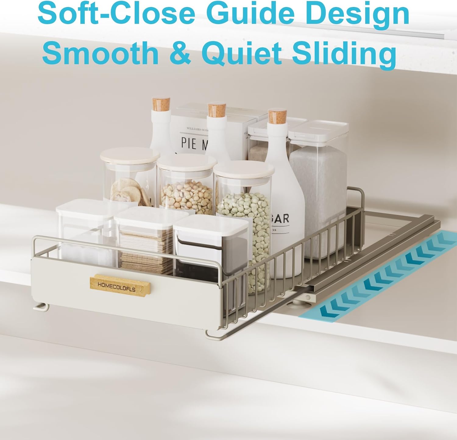 Under Sink Organizer and Storage, 2 Pack Pull Out Cabinet Organizer, Metal Slide Out Drawers for Cabinets, Multi-Purpose Storage Shelf for Kitchen, Cupboard, Bathroom Pantry Cabinet Grey