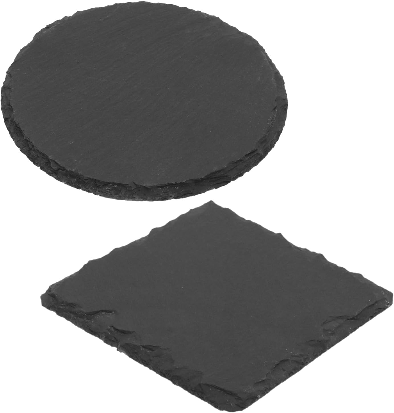 50 Pack 4 Inch Slate Coasters for Drinks, Black Stone Coasters with Anti-Scratch Bottom, Ideal for Home Decor, Bar, Housewarming Gifts, and Laser Engraving KUKLIPJIM - Image 3
