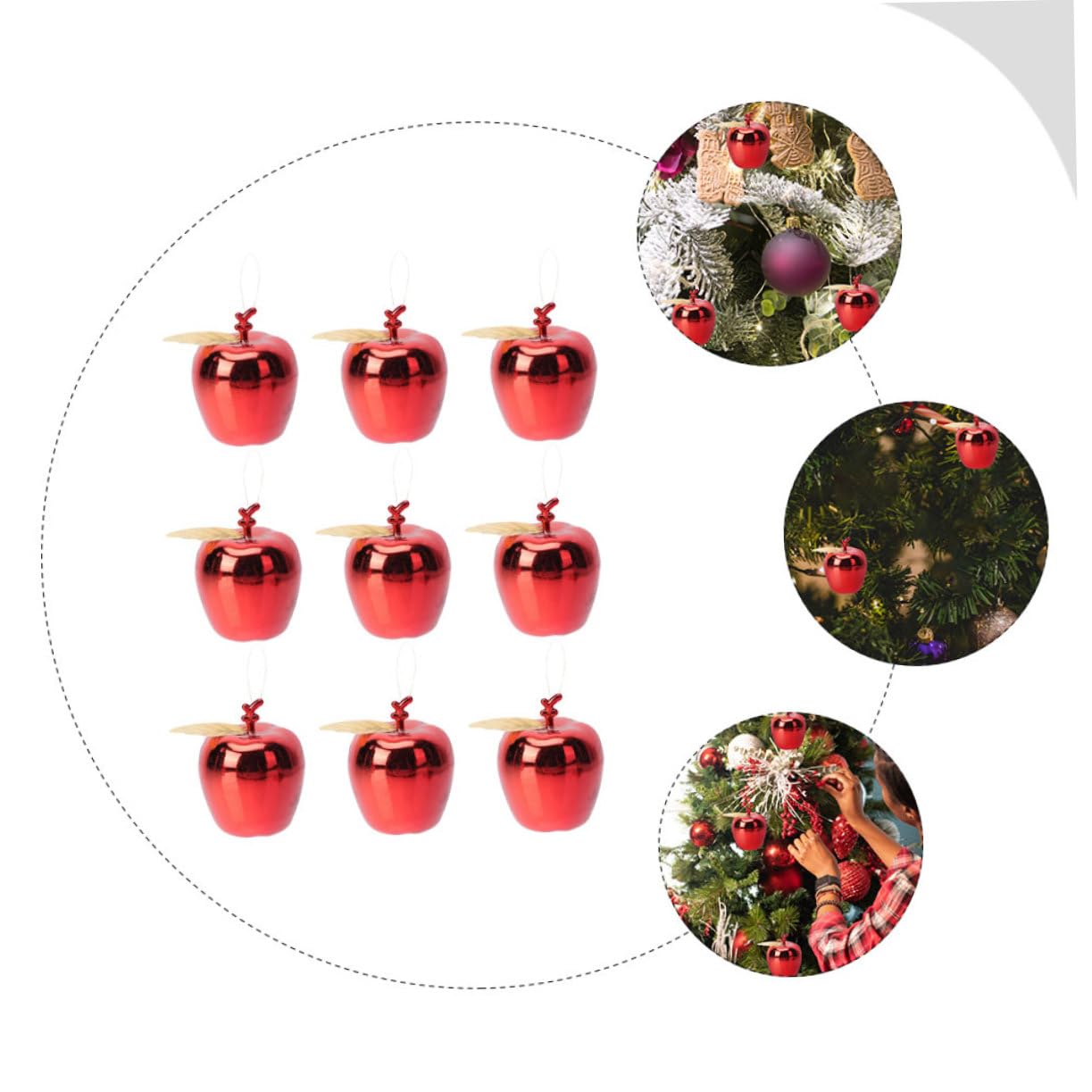 PRETYZOOM 54 Piezas Colgante navideño Manzana Colgantes navideños Christmas Tree Adornos Colgantes de Manzanas Rojas Ornamento del árbol de Navidad Colgante de árbol de Navidad Rojo