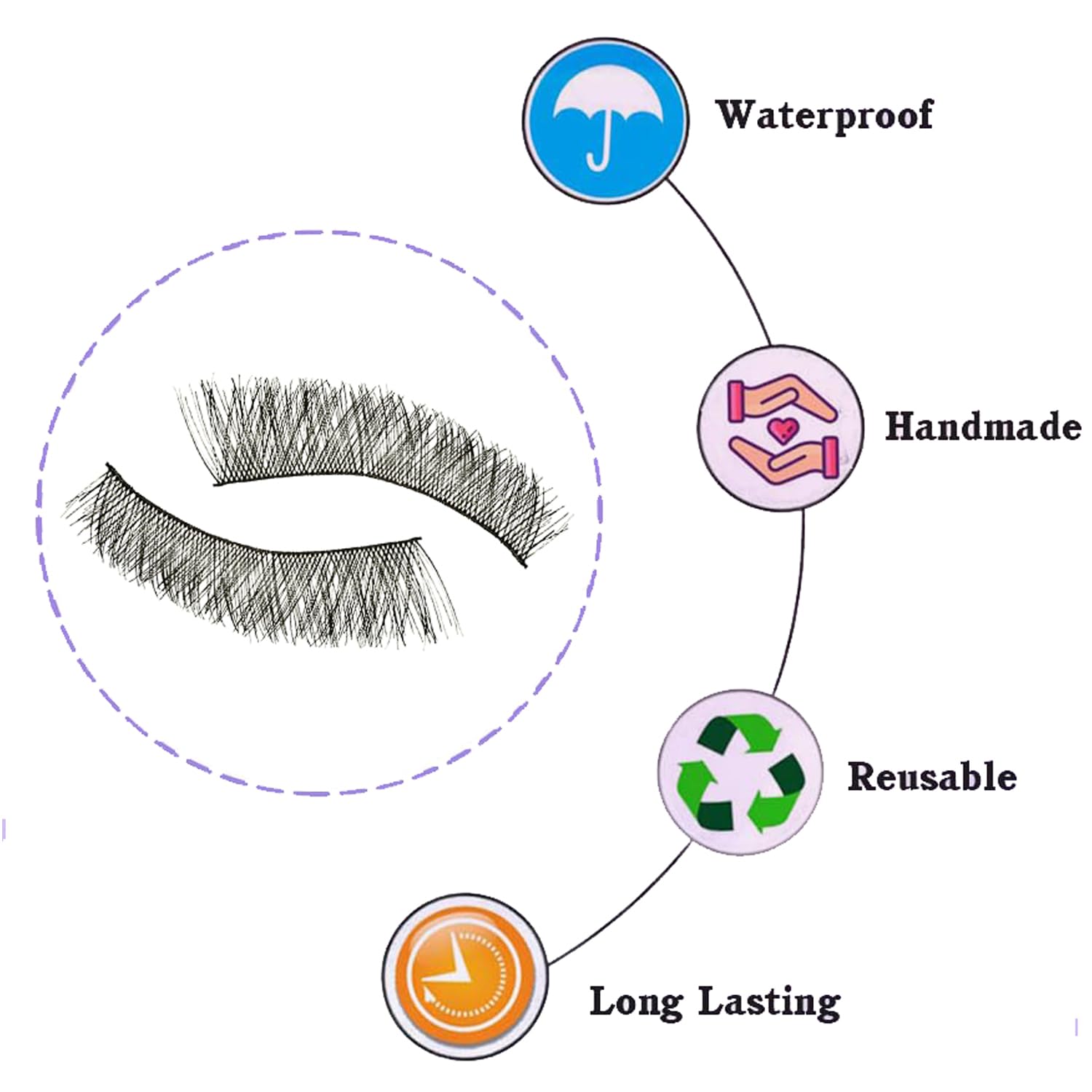 YUISI 10 Pairs of False Eyelashes, Eyelashes Natural Look Reusable, Wispy Handmade Fake Eyelashe, 3D Fluffy Lashes for Bridal & Festivals (Black-026)