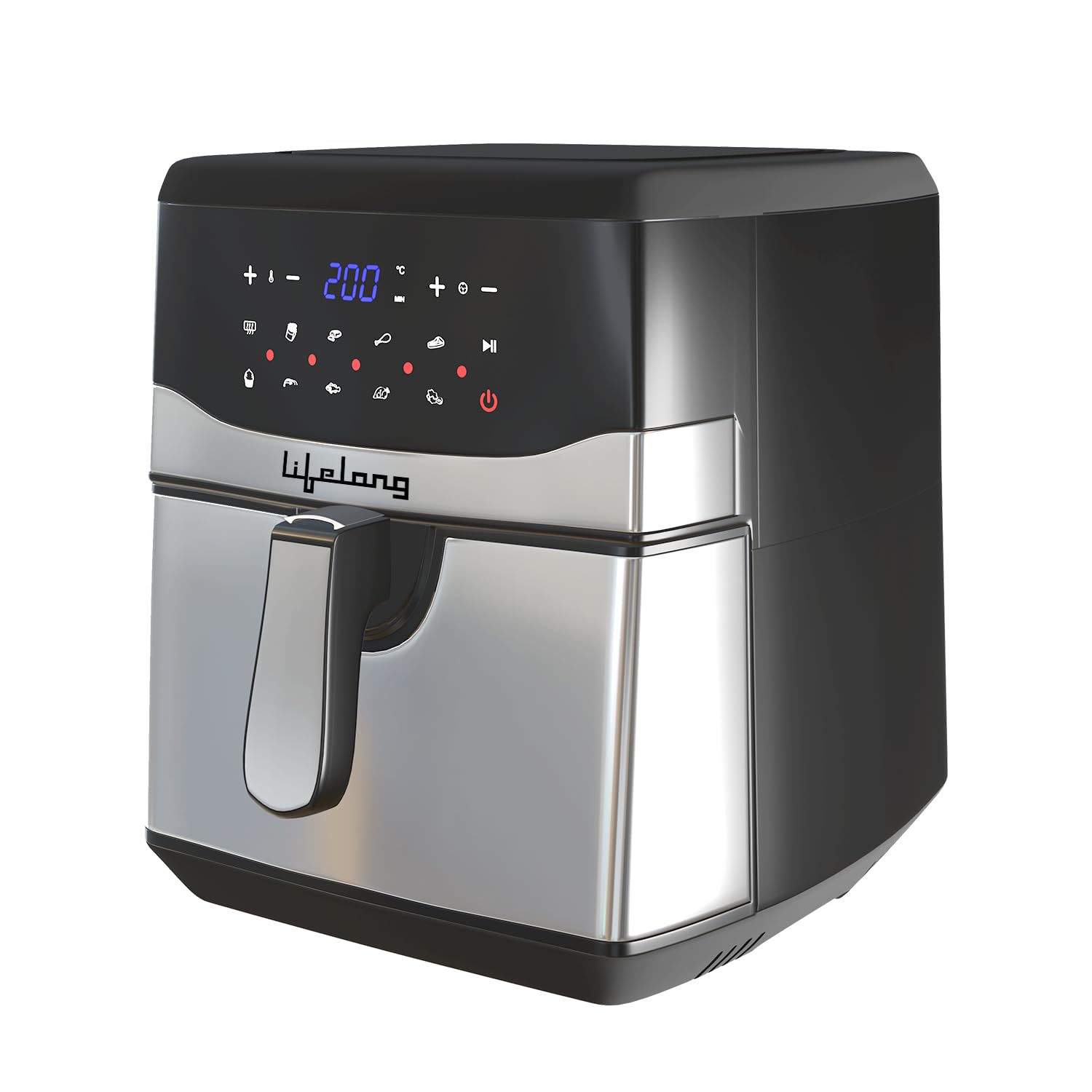 Lifelong Digital Air Fryer LLHFD722, 7.5 Litre XL LED Touch Screen, 12 Preset Cooking Modes, 1400 W, 85% Fat Reduced, 1 Year Manufacturer's Warranty (Silver & Black)-image-4