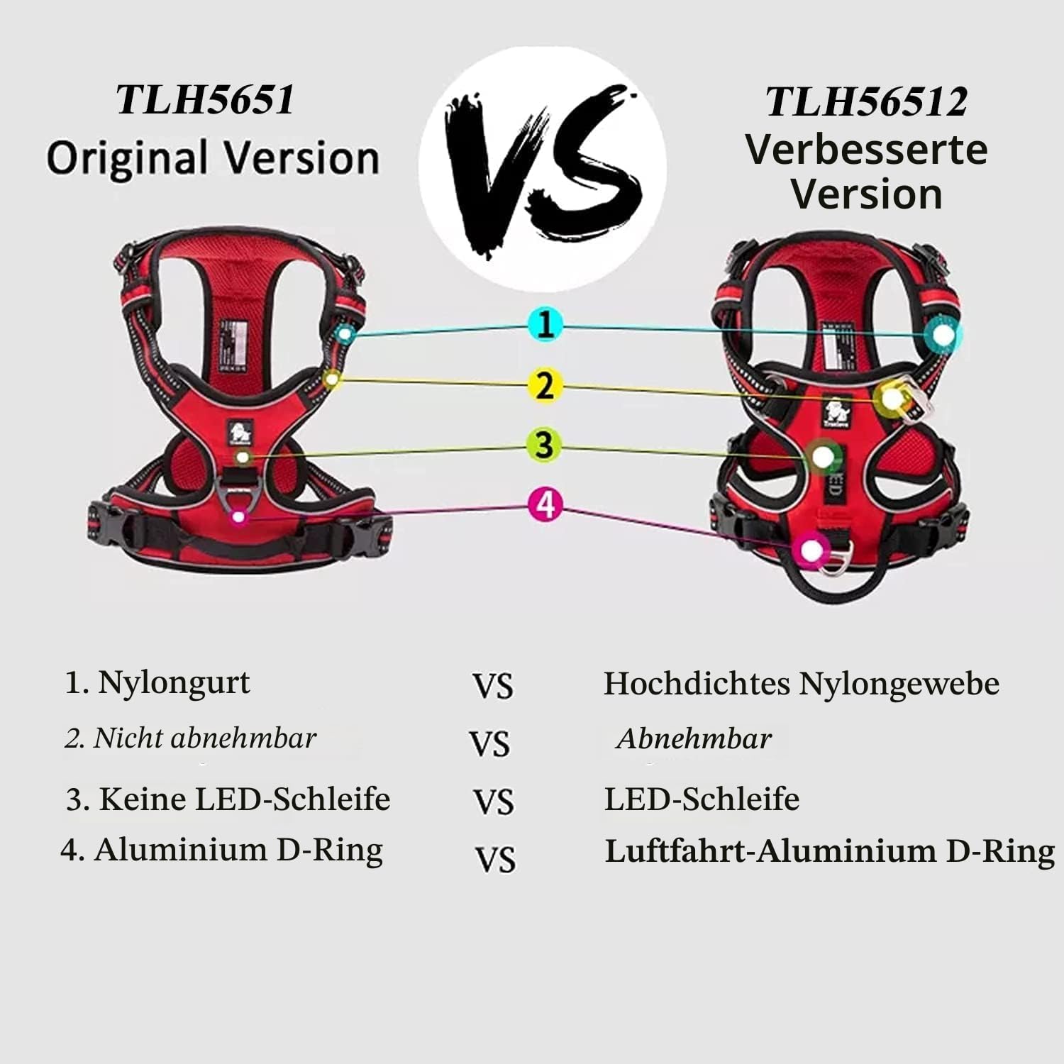 WINHYEPET Truelove No Pull Hundegeschirr, reflektierendes Hundegeschirr für Hunde, verstellbare weich gepolsterte Haustierweste mit einfachem Bediengriff TLH56512