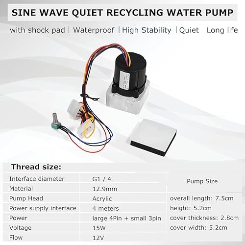 Miniatura 7 de Kit de refrigeración por agua para PC - Disipador de calor de 9.449 in CPU Bloque de agua Ventilador LED Kit de refrigeración por computadora