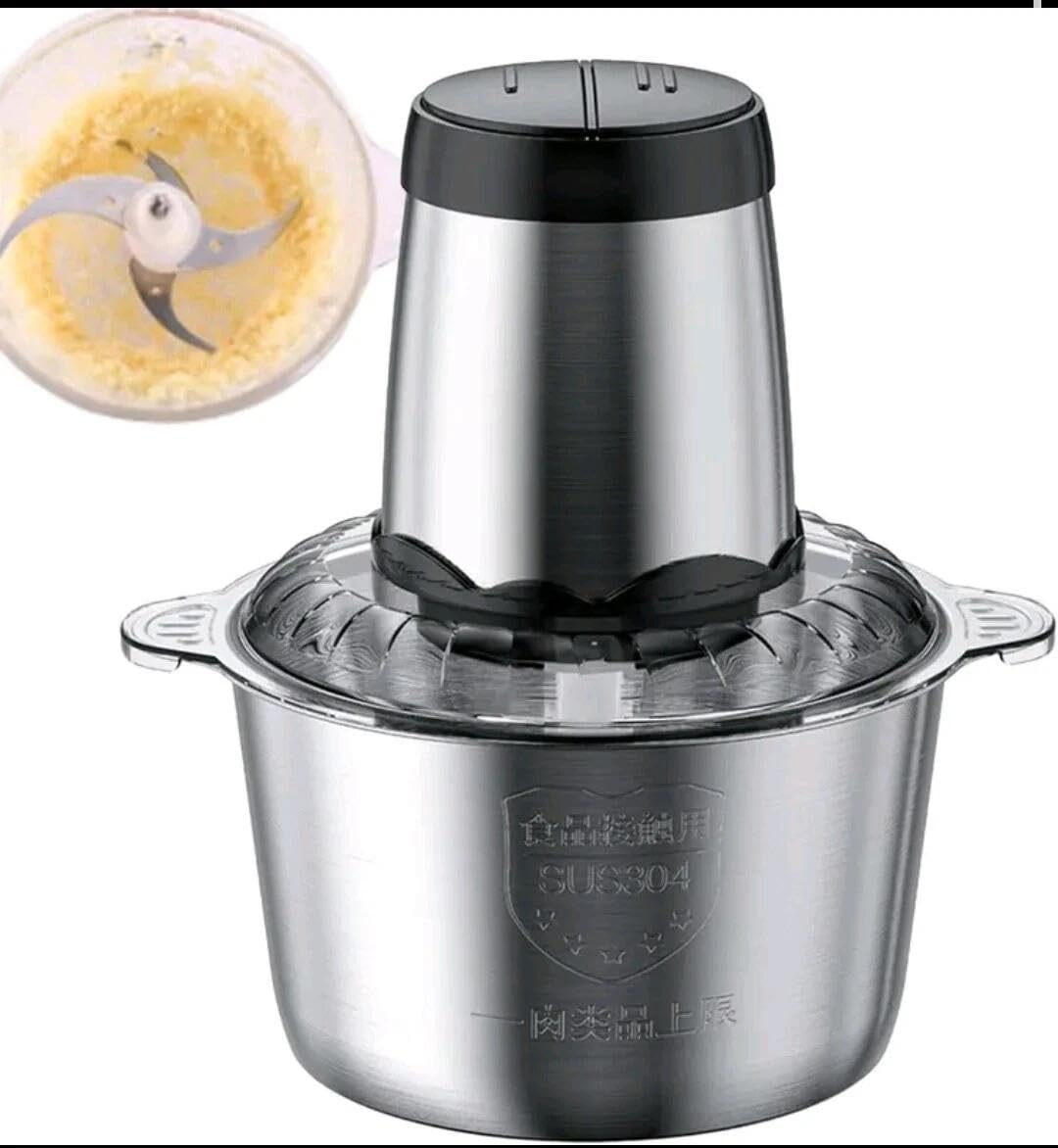 21 SHOP® Tritatutto da cucina elettrico 3 Litri Mixer Frullatore 300w - 650w con Ciotola Staccabile in Acciaio da Cucina Veloce Tritaverdure con 3 Lame