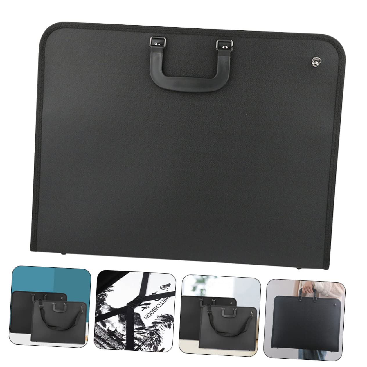 STOBOK Borsa Portadisegni Portatile con Manico, Tessuto Oxford 600d, Facile da Trasportare, per Artisti e Studenti D'arte, per Disegni e Forniture Artistiche