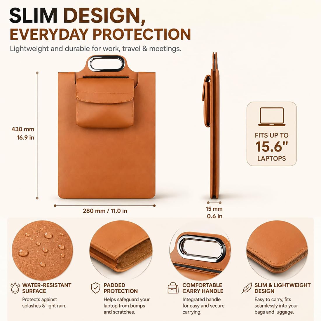 Nuova borsa per laptop premium con ricarica wireless, la custodia multifunzione mobile con caricabatterie multi-dispositivo integrato da 15 W per viaggi e lavoro