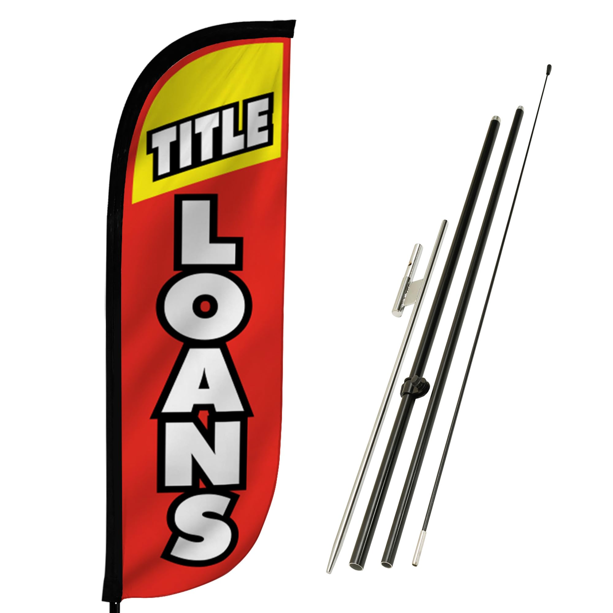 LookOurWay Feather Flag Pole Kit - 7 Feet Tall Advertising Banner with ...