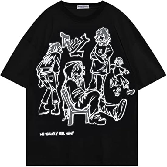 Aelfric Eden Graphic Tees Y2k Cartoon Printed Womens Oversized T Shirt Vintage Tees Men Unisex Aesthetic Streetwear Shirts