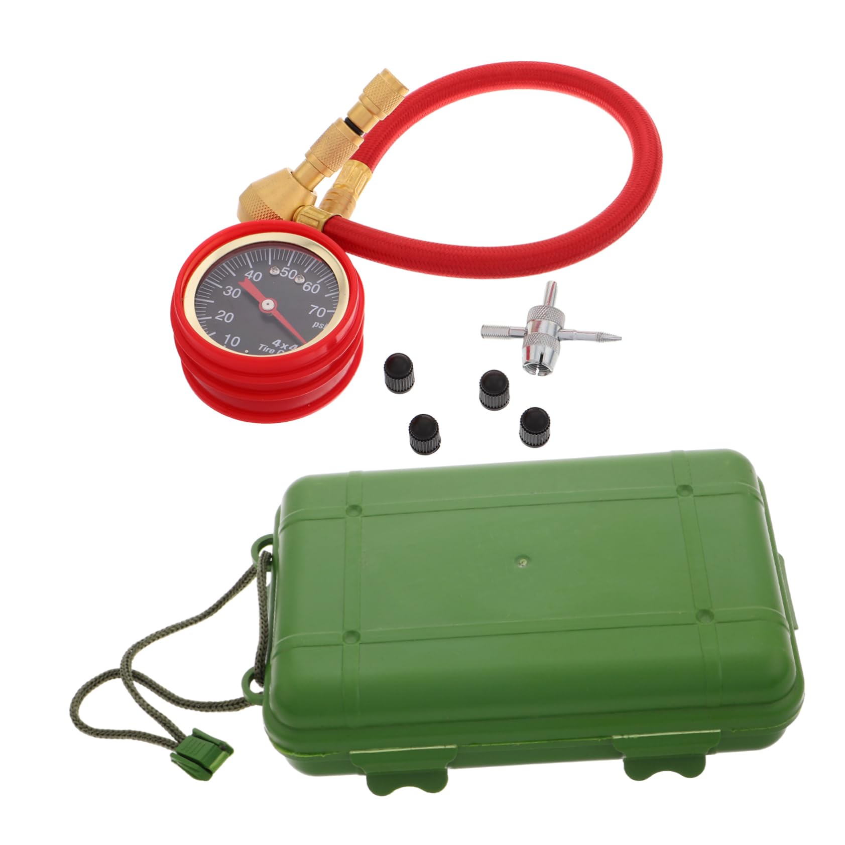 Anneome Manometro Meccanico Per Pneumatici Strumento Misurazione Della Pressione Dei Pneumatici Quadrante Monitor Della Pressione Dei Per Auto e Camion Realizzato in Ottone e Gomma