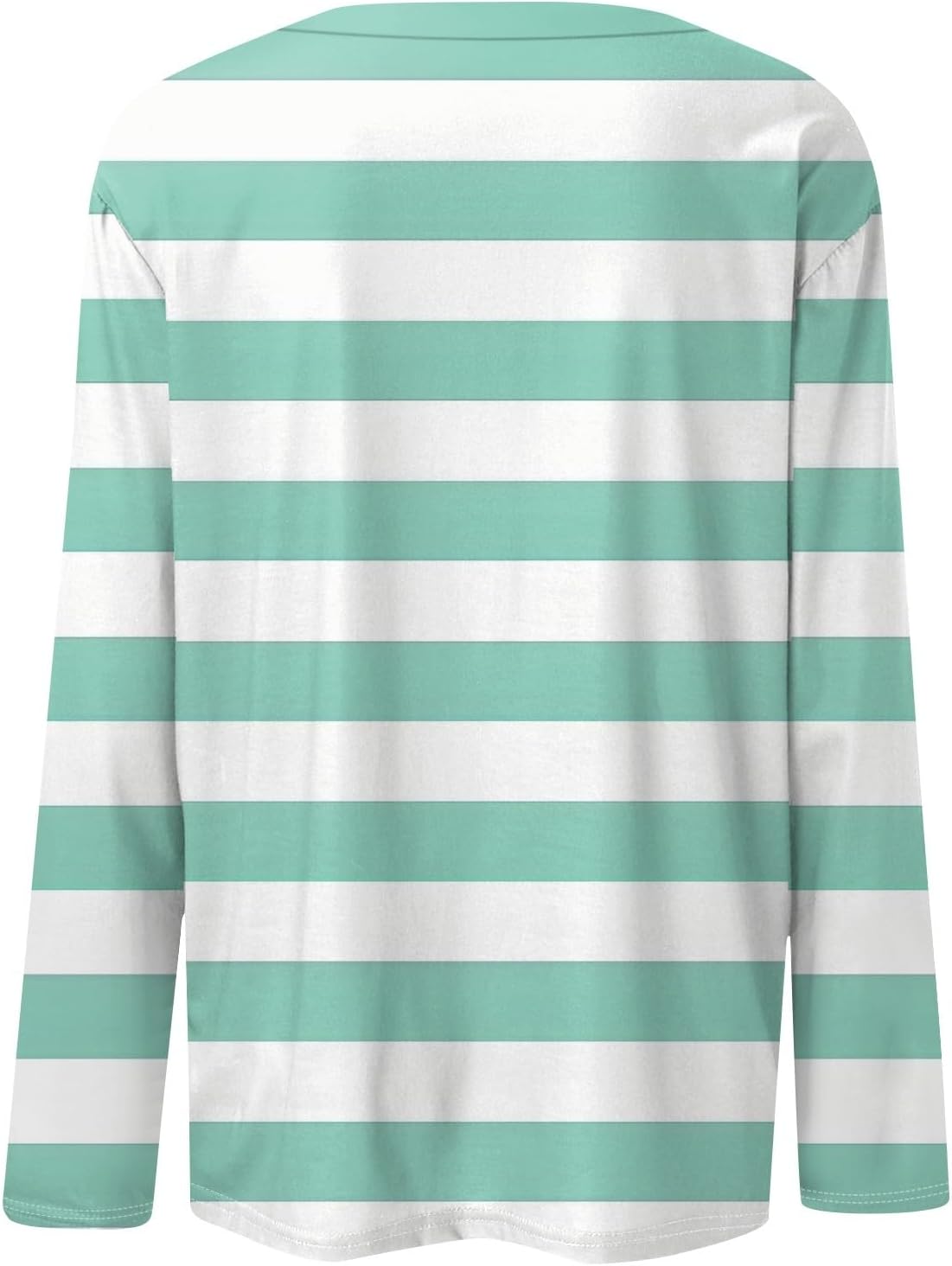 Women's Summer Cute Tops, Long Sleeve Round Neck Tunic Tops Striped Print Casual Shirts, S-3XL
