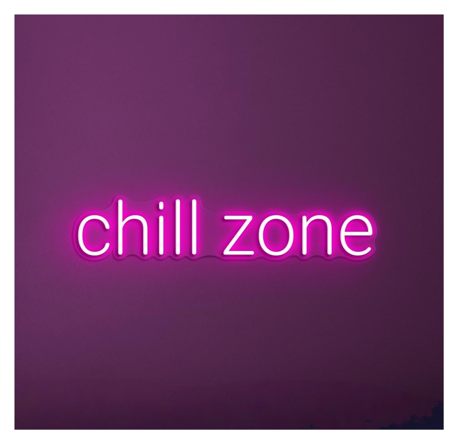 RONGCH Hanging Art Signs Chill Zone Neon Sign Wall Art for Home Bar Pub Decor Storefront Window Display Business Entrance 48cm(Style D)