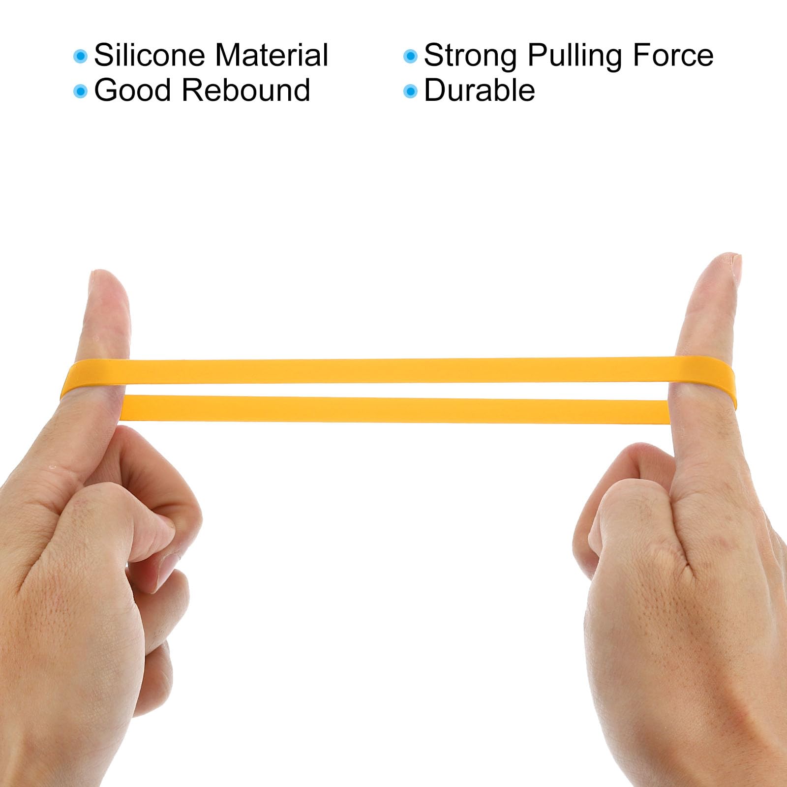 PATIKIL 5.5" Rubber Bands, 12 Pcs Durable Elastic Stretchy Bands for Books Notebooks, Art, Traps, Exercise, Cooking, Yellow - Image 4