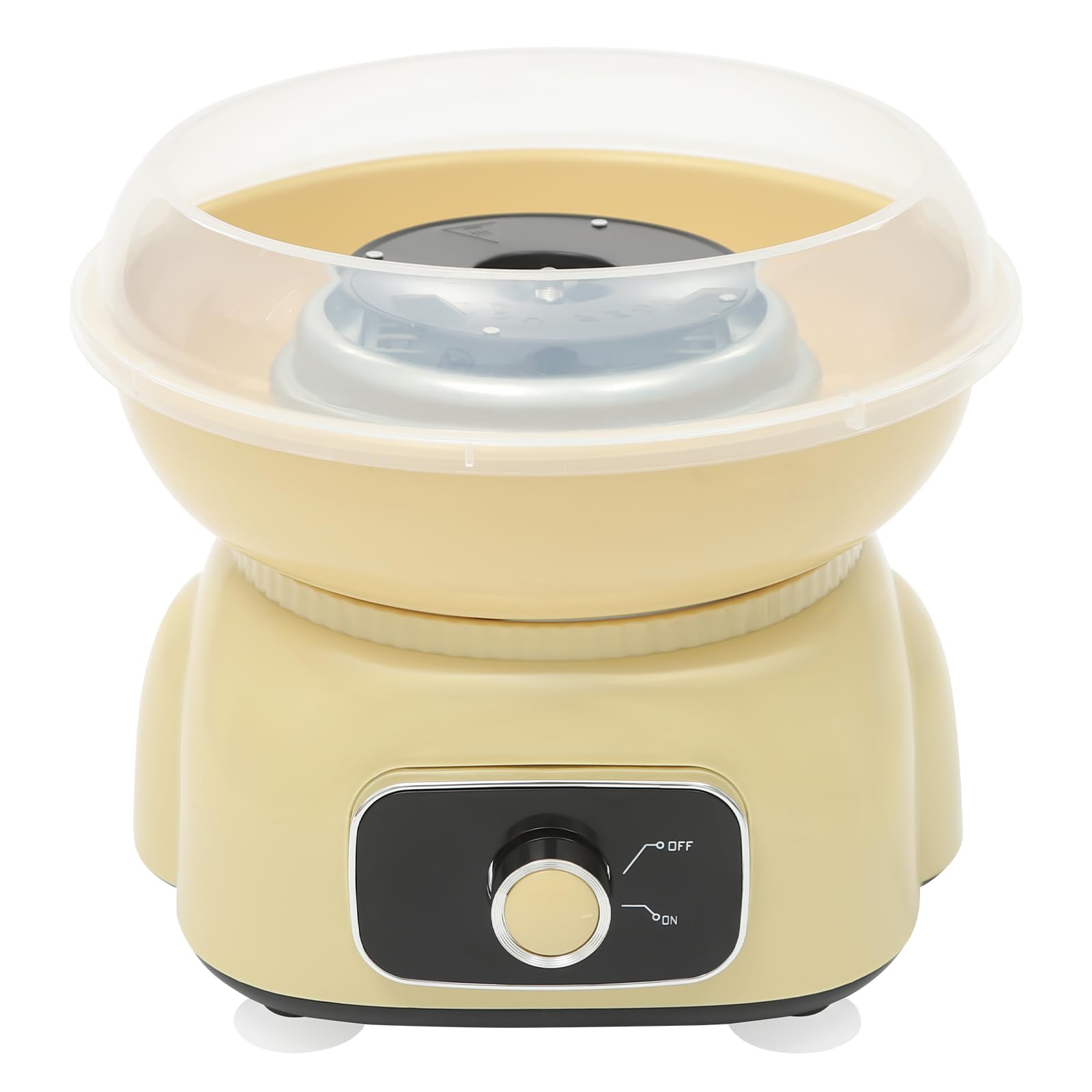 Máquina de algodón de azúcar con 10 varillas y cucharas medidoras, 500 W Cotton Candy Machine para fiestas en casa (amarillo)