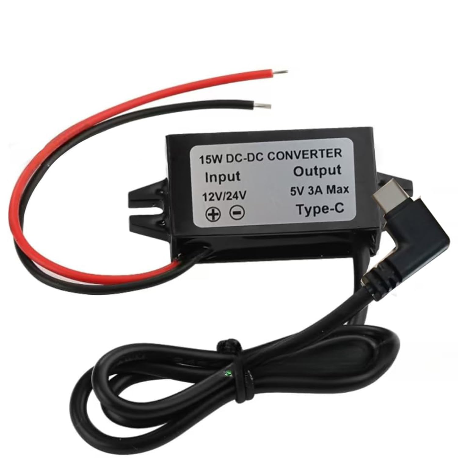 DC Converter Voltage 12V to 5V 3A 15W Direct Current Buck Converter Module Reduced Voltage Regulator Converter Car Power Converter Adapter Right Angle Type-C Interface