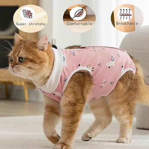 Miniatura 5 de Traje de recuperación de cirugía de gato, enterizo para gatos después de la cirugía, esterilización, heridas abdominales, enfermedades de la piel,