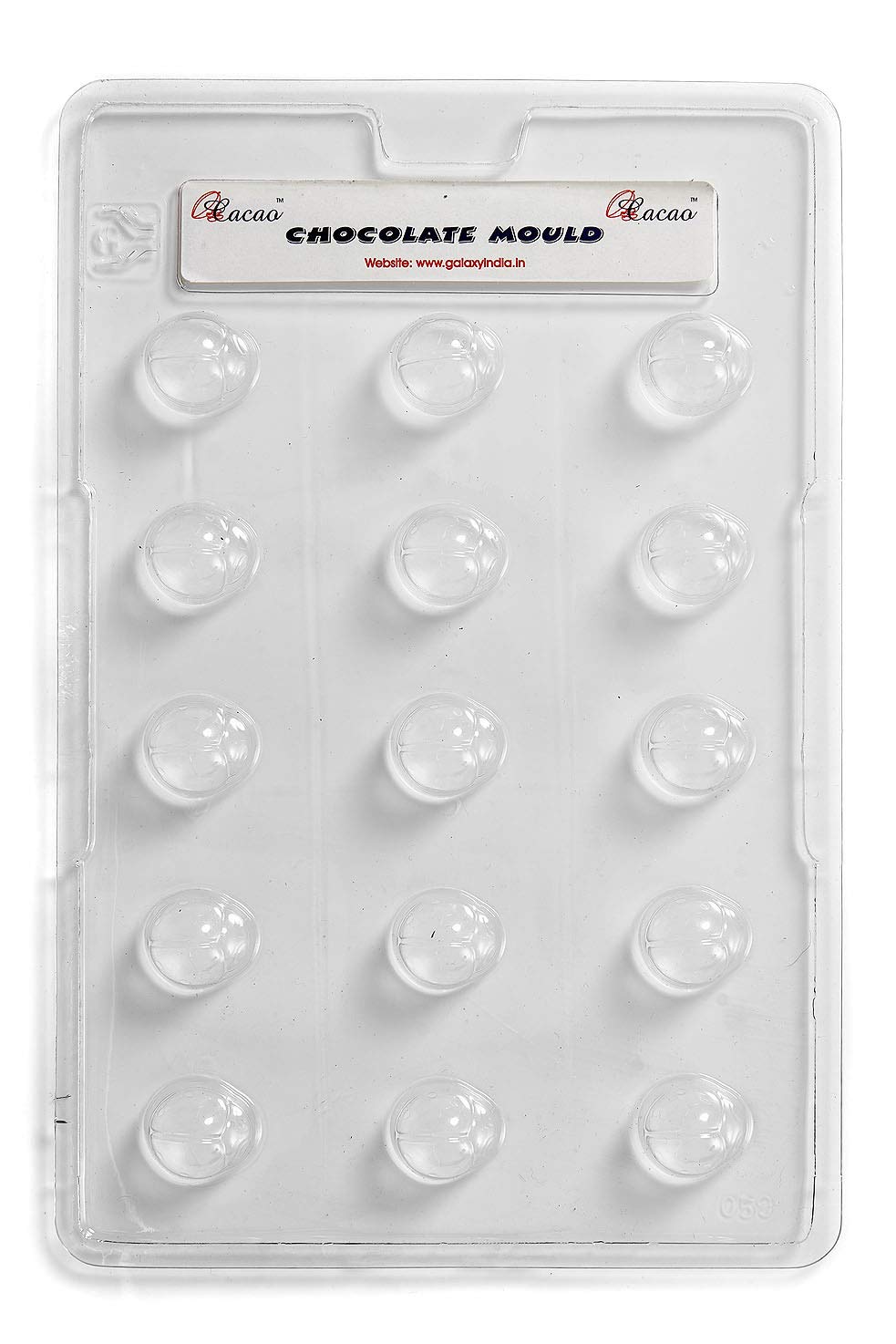 Cacao CHOC059 Ladybirds Chocolate Mould 15 Cavity, PVC, 17 x 26 x 1.5 cm