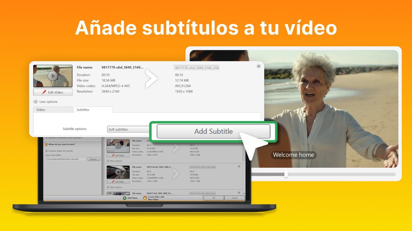 Nero MP4 Converter | Video Converter | Convertir DVD a Mp3 | Audio Converter Software | Vídeo: MP4, MPEG, VOB, DAT | Audio: MP3, WAV, FLAC, MP2 | licencia ilimitada | 1 PC | Windows 11 / 10 / 8 / 7