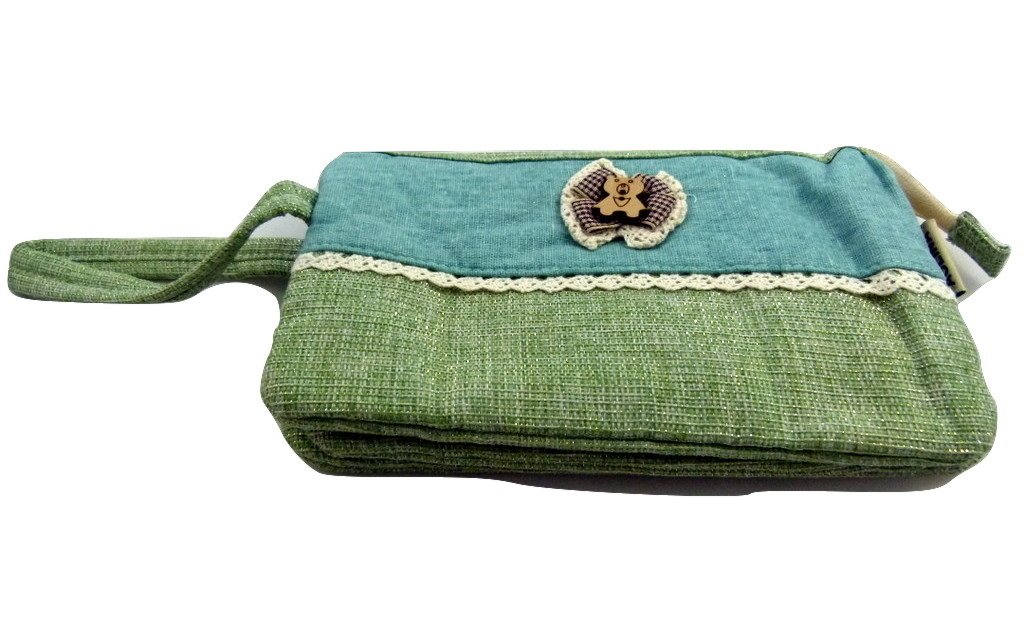 ZakkaDesign 3 in 1 Pockets Make-up Accessories Hand Pouch Bag with Hand Strap - Green - Image 4