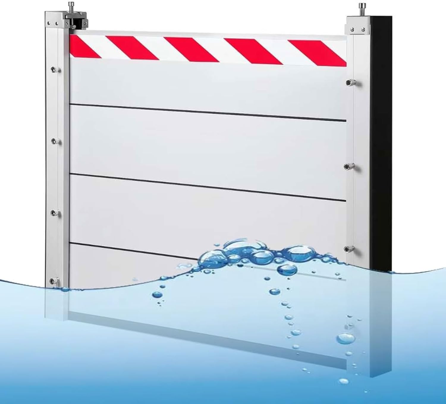 Vertical Detachable Flood Barrier - Ultimate Flood Protection for Home Garage Door Entrance. Reusable Heavy Duty Metal Flood Gates (H 120,L 170cm)