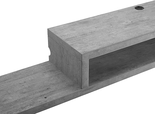 Miniatura 34 de Martin Furniture - Consola flotante asimétrica para TV, para montarse en la pared. Skyline Nogal,Banco Burba,Gris Stone,Nogal Colombino