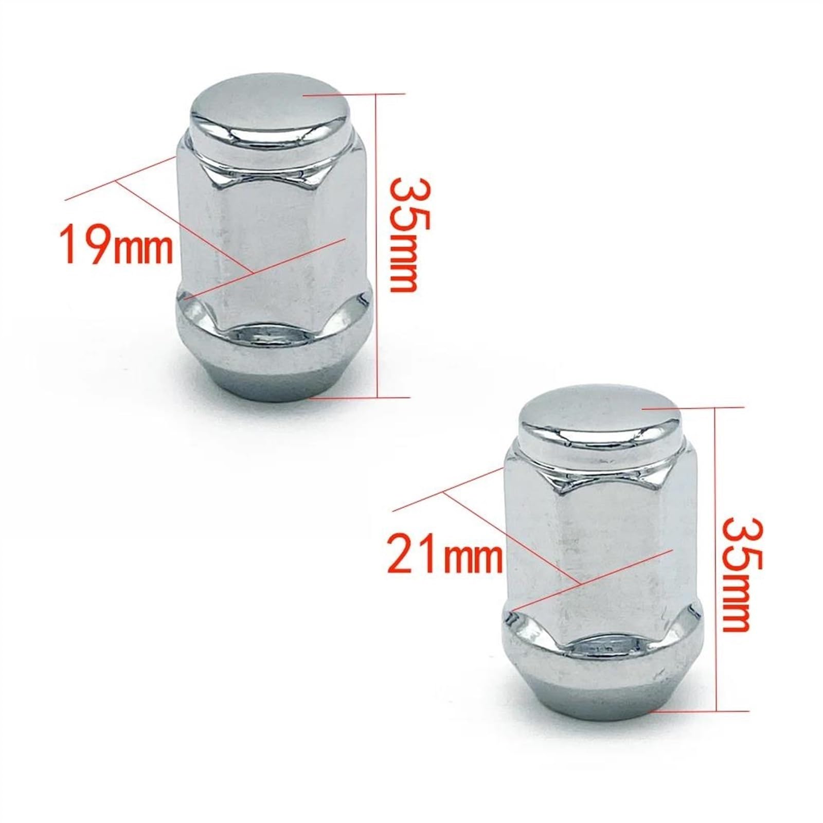Śruby do felg aluminiowych, Śruby do kół samochodowych kompatybilne z M12x1,25/1,5 M14x1, 35mm 16/20 szt | 20pcs W-21mm L-35mm,M12x1.5