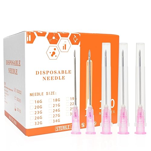 Agujas de calibre 18 de 1.5 pulgadas, paquete individual, caja de 100 unidades