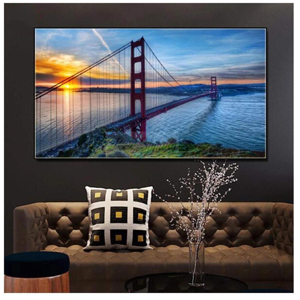DIY 5D Diamant Gemälde Kit 'Seestück Sonnenaufgang' – 50x100 Cm, Voller Strass, Inkl. Werkzeug, Für Erwachsene