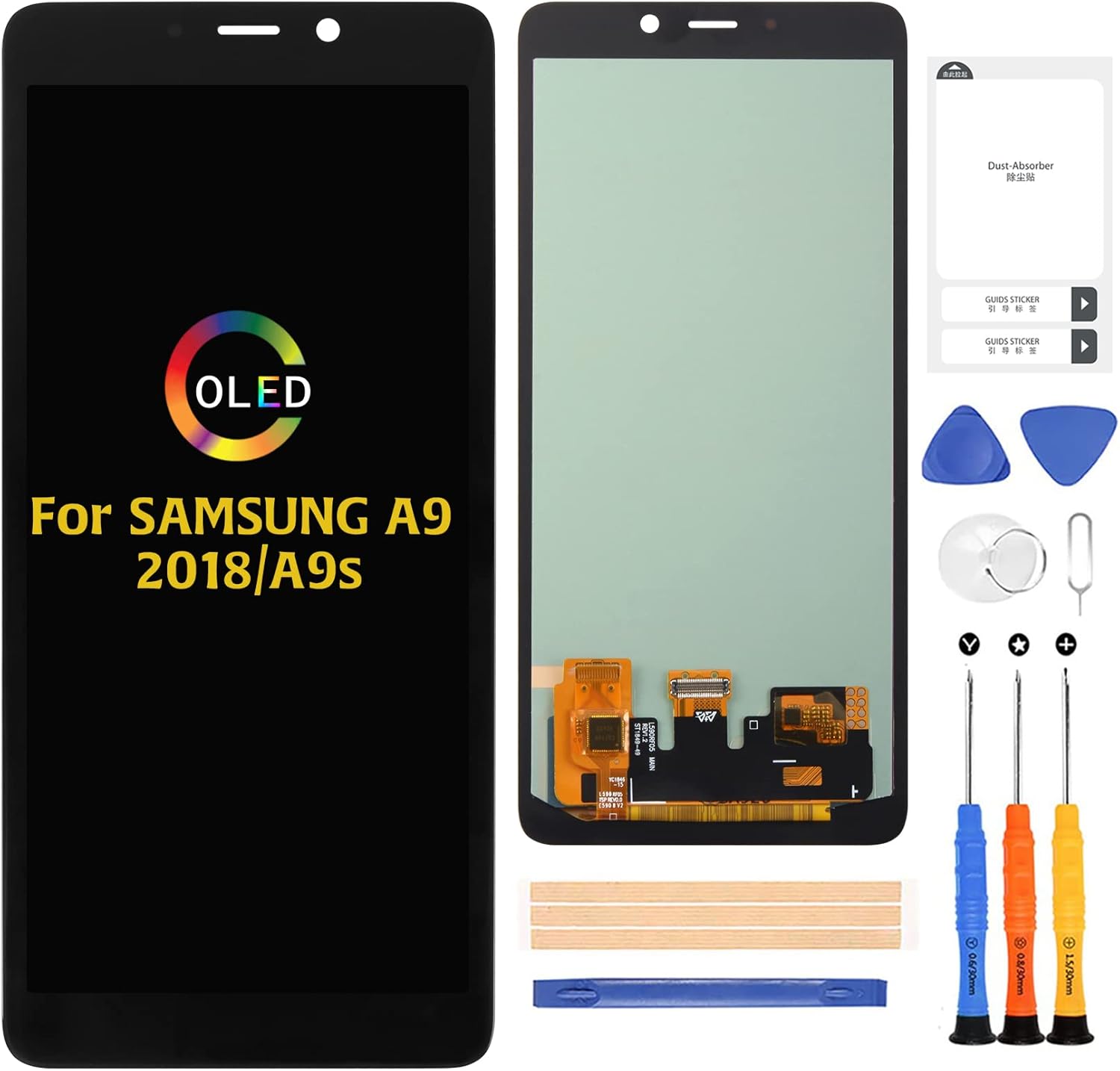 (OLED) A-MIND for Samsung Galaxy A9 2018/A9 Star Pro/A9s SM-A920F/DS A9200 A920N 6.3inch Screen Replacement Touch Screen Digitizer LCD Display Full Assembly Repair Kits,with Screen Protector+Tools