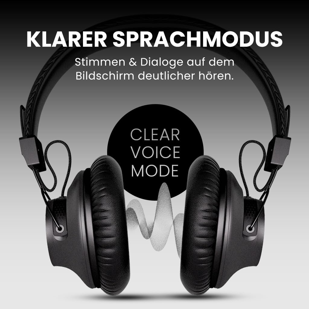 Avantree Audition 3 – Bluetooth-Kopfhörer Over-Ear und kabelloser Ladestation, 50 Stunden Akkulaufzeit, aptX-Adaptive, klare Stimme, kompatibel mit Bluetooth-Fernsehern