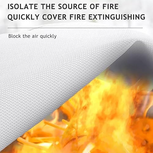 Miniatura 7 de EKIDAZ Manta de fuego grande de fibra de vidrio, manta de fuego para el hogar, manta de supresión para emergencias, kit de supervivencia de