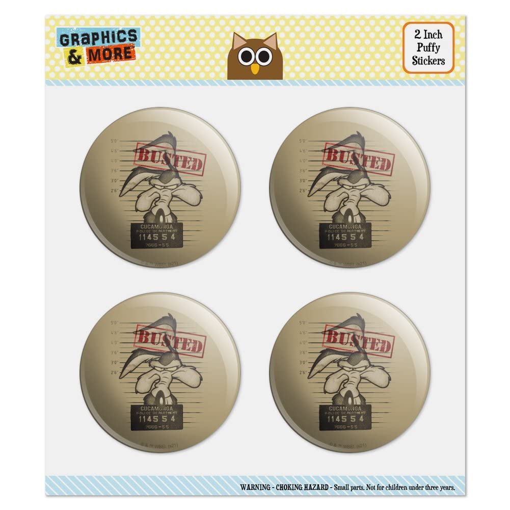 Looney Tunes Wile E. Coyote Busted Puffy Bubble Dome Scrapbooking Crafting Sticker Set