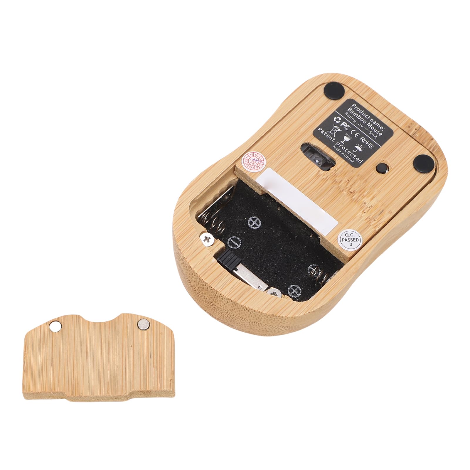 VBESTLIFE Combinación de Teclado y Ratón Inalámbricos, Diseño Artesanal íntegramente en bambú con Conexión de 2,4 GHz, para Escritorio, Portátil y Varios Sistemas Operativos