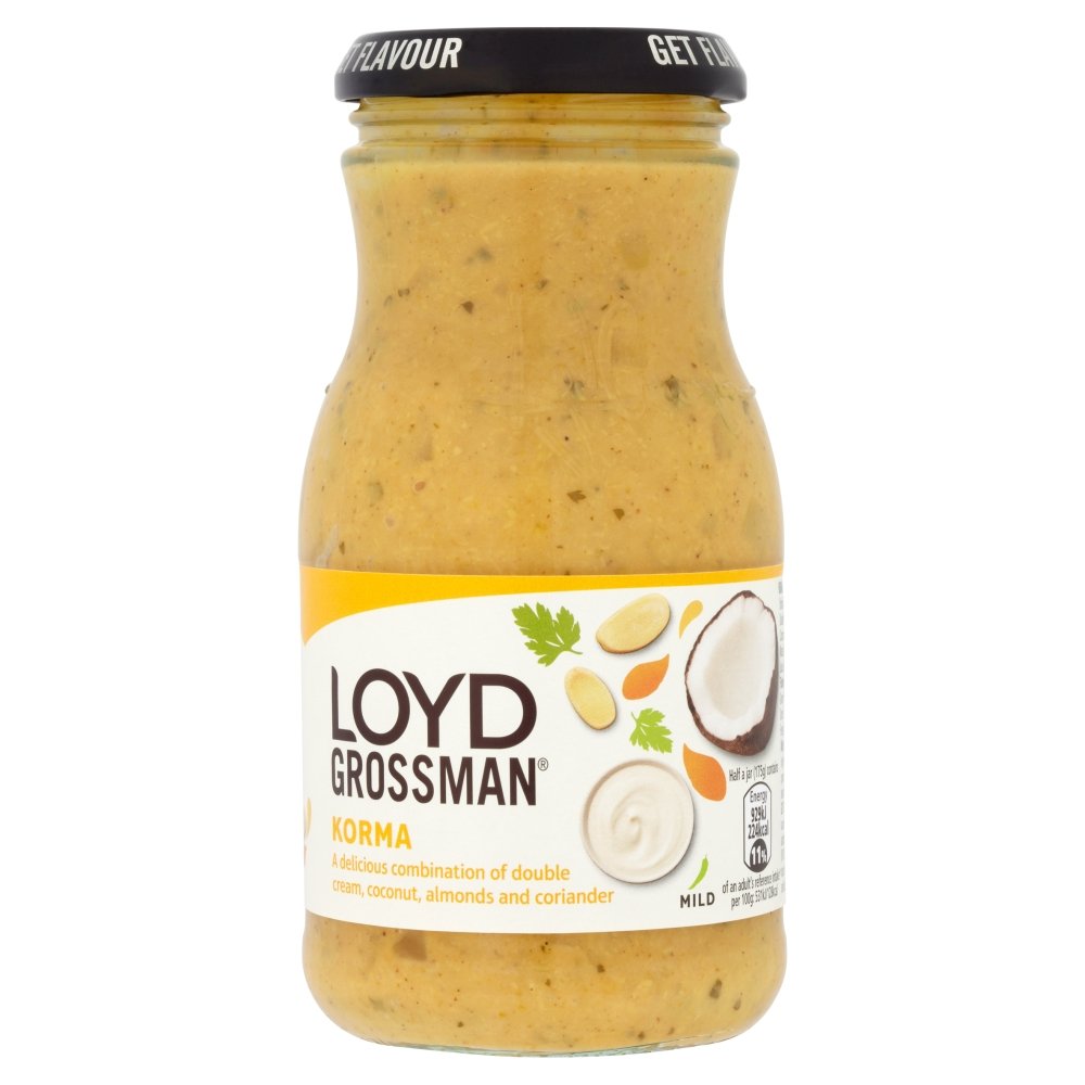 Loyd Grossman Korma Lot de 6 pots de sauce de cuisson 350 g