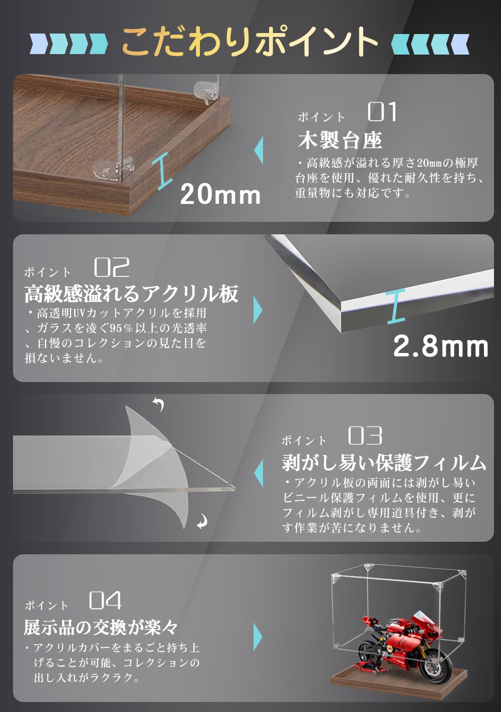 Amazon.co.jp: 【選べる2451サイズ】KUKERフィギュアケース アクリル