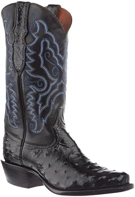 Tony Lama Mens Black Full Quill Ostrich Black Top