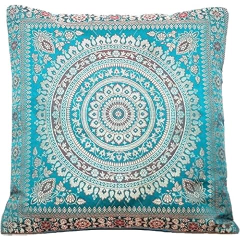 Coussin Turquoise Ruwado en Soie Cover