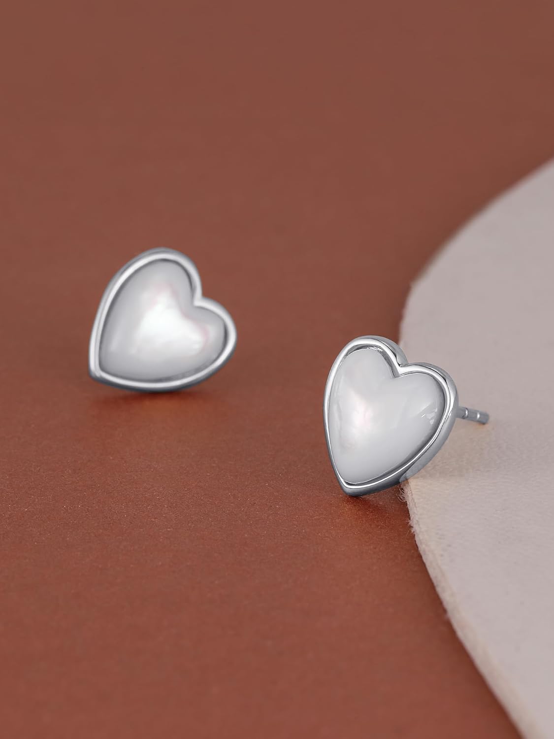 S.Leaf Mother of Pearl Stud Earrings for WomenS925 Hypoallergenic Minimalism Round I Heart I Square I Oval Shell Stud Earrings Best Friend Birthday Gifts for Women Trend Siser Mom Wife Womens Her Friend Party - Image 7