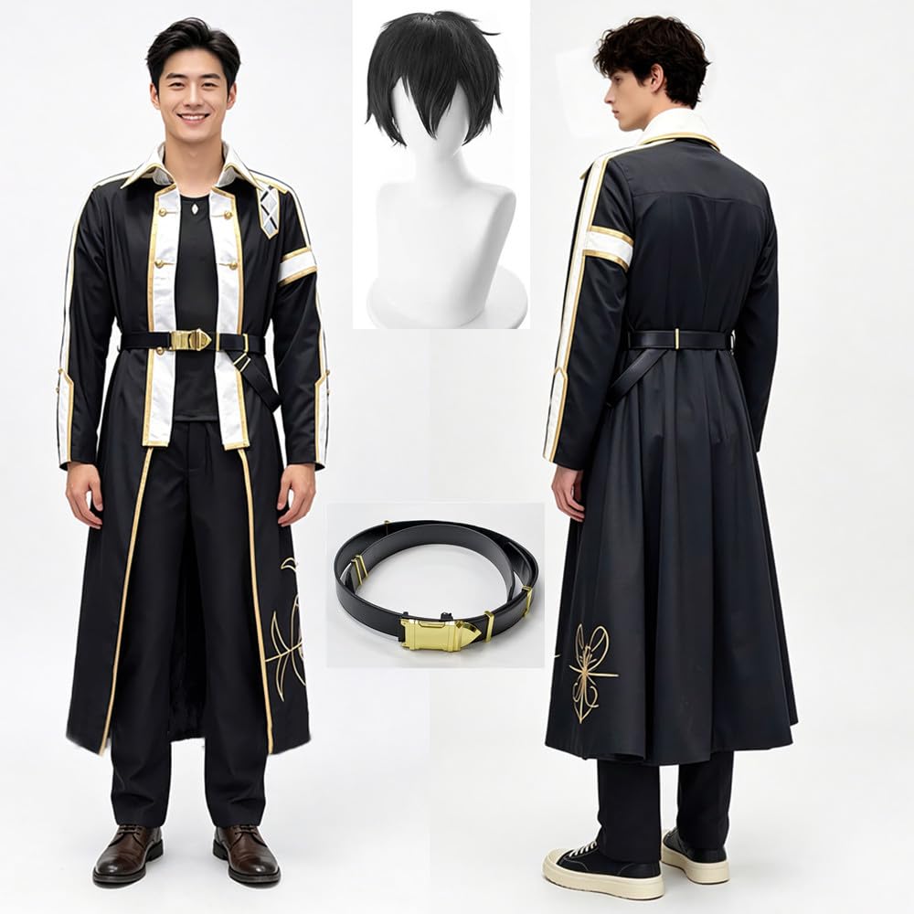 Disfraz de cosplay de anime de talla estadounidense, abrigo largo para hombre, traje de fiesta