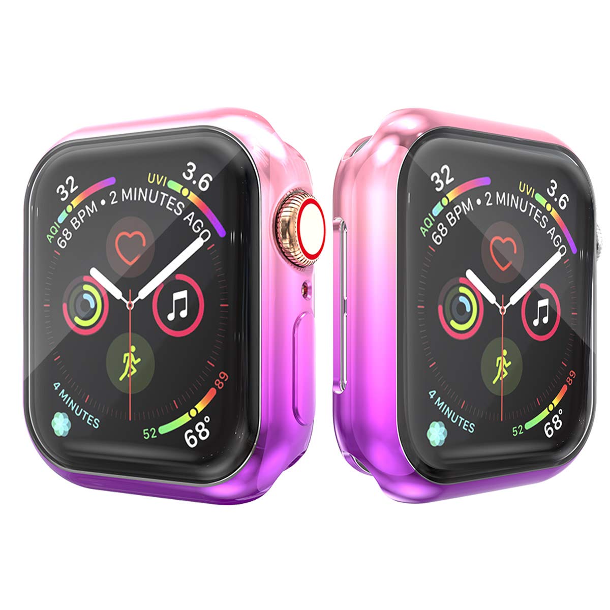 Anzela Screen Protector for Apple Watch Series 3 42mm, Soft TPU Colorful iWatch Overall Protective Case Clear Ultra-Thin Cover for Apple Watch Series 3/2/1 42mm Accessories (42mm, multicolor-b)