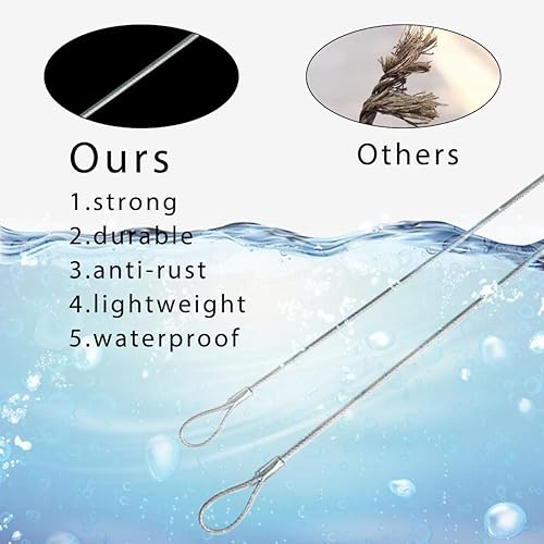 Miniatura 3 de Paquete de 5 cables de seguridad para candado de equipaje, cable de acero inoxidable con bucles, cable de seguridad de acero inoxidable, bloqueo de