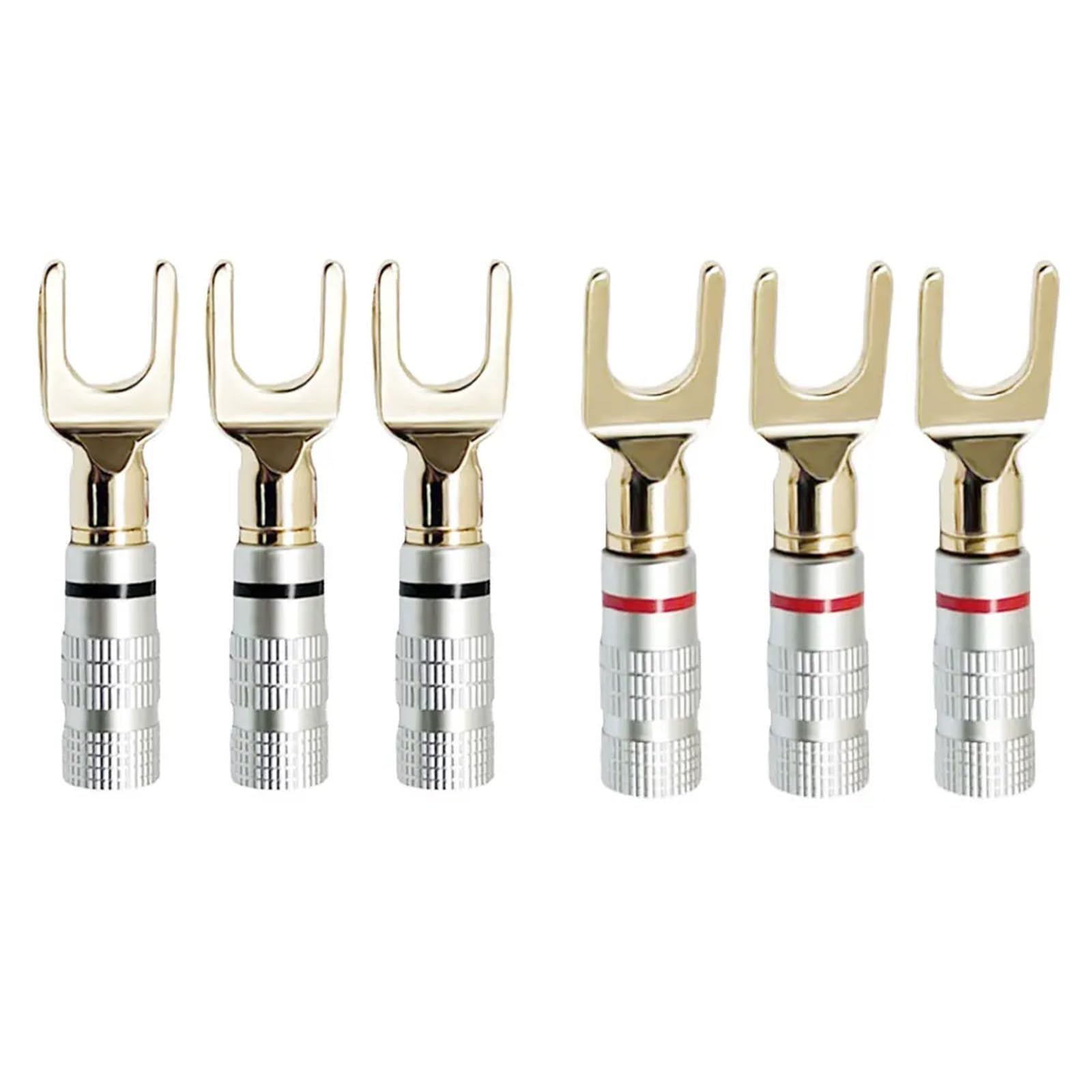 Connecteur de câble de Haut-Parleur plaqué Or à Double vis, Jack Banane de 4mm, 6 pièces/lot