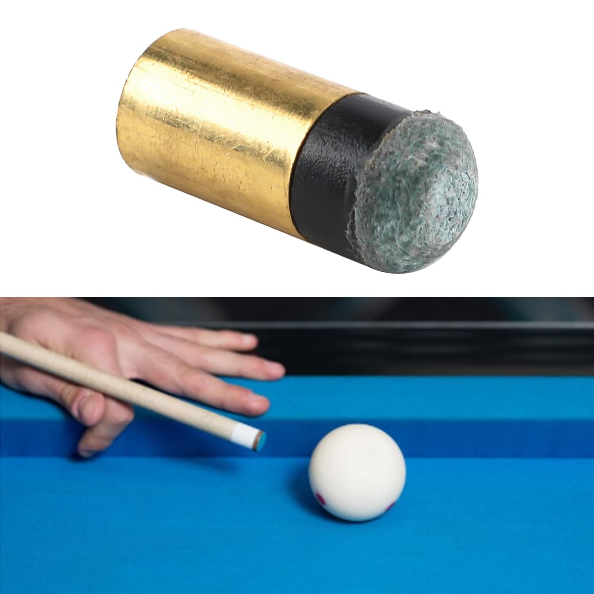 Juego de 10 puntas y casquillos de taco de billar de metal duro, de cuero, en espiral, de 10 mm para billar.