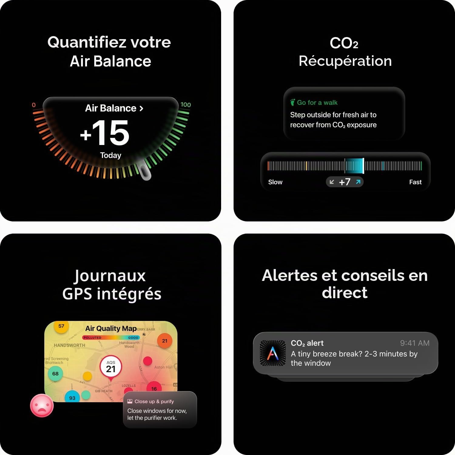 Atmotube PRO 2, Moniteur de qualité de l'air professionnel portable et alimenté par batterie pour usage intérieur et extérieur [Testeur pour PM, CO2, COV, NOx, température, humidité et pression