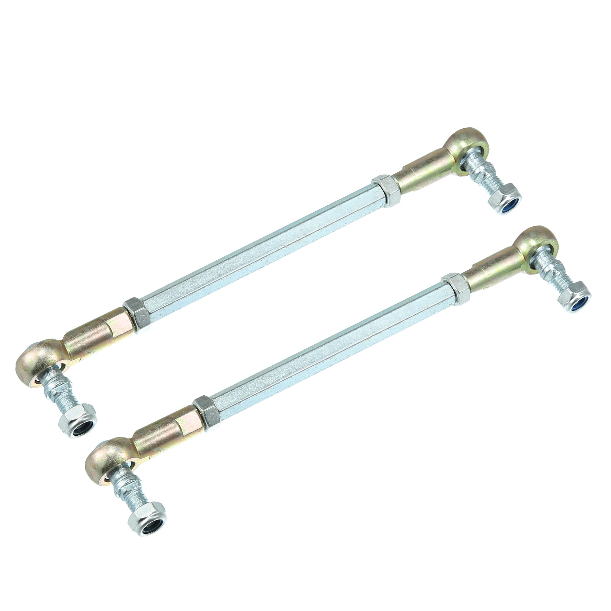 X AUTOHAUX 2Pcs Tige De Direction pour ATV 50cc-250cc en Acier INOX | Acier Inox, Couleur Argent Et Bronze, Longueur Levier 113mm, Filetage M8x1.25