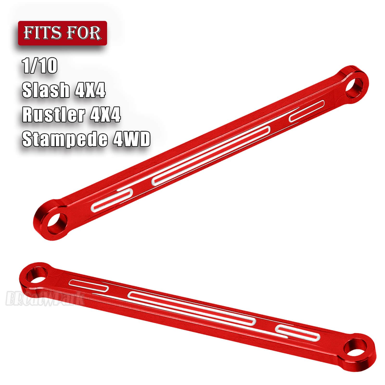 BRCatWPark RC Front & Rear Camber Link Set Upgrades Part for 1/10 Slash 4X4/Rustler 4X4/Stampede 4WD,RC Alloy Camber Links Hop-Up,Replaces Part 3641,Red
