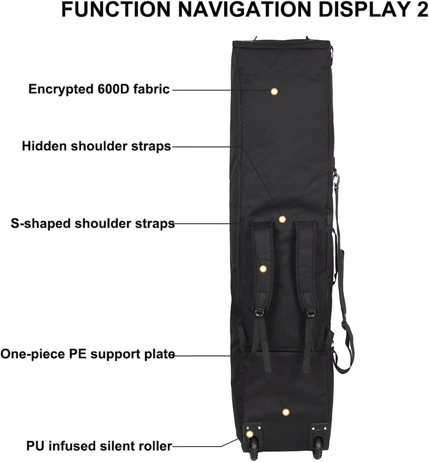 Fully Padded Snowboard Bag with Wheels Double Rolling Ski Bag Large Multi-Compartment Ski Boots and Helmet Bag Ski Bags for Air Travel